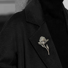 Handmade Silver Phalaenopsis Brooch – Silver Filigree Intangible Cultural Heritage, Inlaid with Freshwater Pearls