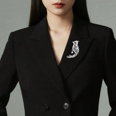 Handmade Sterling Silver Bird Brooch Pendant – Silver Flower Silk Intangible Cultural Heritage, Original Design