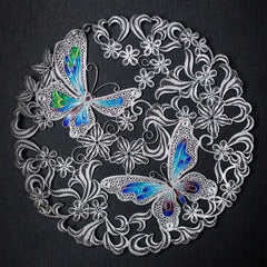 Handmade High Temperature Enamel Filament Butterfly Plate – Traditional Chinese Chengdu Dao'an Silver Filament Craft | Cultural Heritage Art