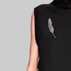 Handmade Filigree Feather Brooch - Dao'an Silver Flower Silk, Intangible Cultural Heritage Creativity