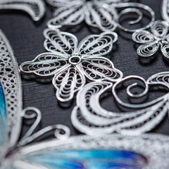 Handmade High Temperature Enamel Filament Butterfly Plate – Traditional Chinese Chengdu Dao'an Silver Filament Craft | Cultural Heritage Art