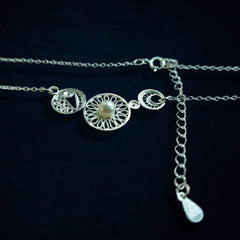 Handmade S925 Silver Necklace - Dao'an Silver Filigree with Natural Freshwater Pearl and Geometric Pattern, Intangible Cultural Heritage Gift