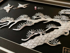 Handmade Silver Silk Painting – Traditional Chinese Dao'an Silver Flower Silk Craft from Chengdu | Cultural Heritage Art