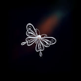 Handmade Sterling Silver Butterfly Brooch - Original Design, Dao'an Silver Flower Silk Intangible Cultural Heritage for Women, Light Luxury & Simple Style