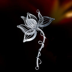 Handmade Chinese Wind Lotus Brooch – Traditional Chinese Dao'an Silver Flower Silk Craft | Cultural Heritage Art