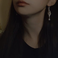 Handmade Sterling Silver Earrings with Natural Freshwater Pearls - Dao'an Silver Filigree Intangible Cultural Heritage, Simple & Elegant