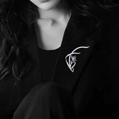 Handmade Sterling Silver Filigree Orchid Brooch - Silver Flower Silk Intangible Cultural Heritage, Elegant Niche High - end Design for Women, Ideal Gift