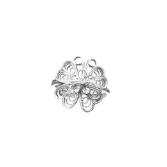 Handmade Original Sterling Silver Four - Leaf Clover & Lucky Butterfly Light Luxury Ring - Intangible Cultural Heritage Gift, Adjustable Opening