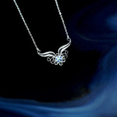 Handmade Sterling Silver Enamel Flower Necklace Pendant - Dao'an Silver Filigree, National Intangible Cultural Heritage