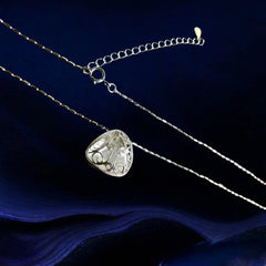 Handmade Geometric Triangle Orchid Enamel 3D Double-sided Necklace - Dao'an Silver Silk, Intangible Cultural Heritage Art