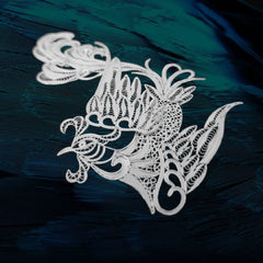 Handmade Court Style Retro Phoenix Brooch – Traditional Chinese Silver Flower Silk Craft | Cultural Heritage Art