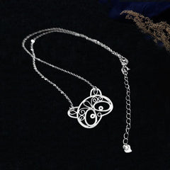 Handmade Guochao Panda Collarbone Chain Necklace Set - Sichuan's Chengdu Silver Silk Filigree Intangible Cultural Heritage Gift