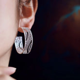 Handmade Sterling Silver Running Water Earrings – Original Design, Intangible Cultural Heritage Art