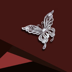 Handmade Dao'an Silver Filigree Brooch - Pendant with Inlaid Natural Freshwater Pearl – Traditional Chinese Intangible Cultural Heritage Art