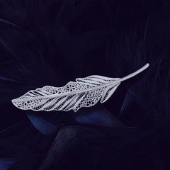 Handmade Filigree Feather Brooch - Dao'an Silver Flower Silk, Intangible Cultural Heritage Creativity