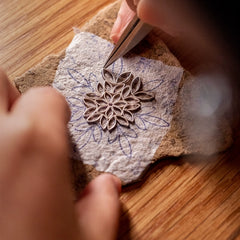 Handmade Sterling Silver Snowflake Brooch - Silver Flower Silk, Intangible Cultural Heritage Art