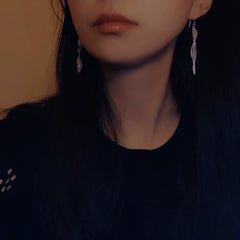 Handmade Sterling Silver Earrings with New Silver Flower Silk - Original, Simple and Fashion - creative, Women's Intangible Cultural Heritage Merchandise