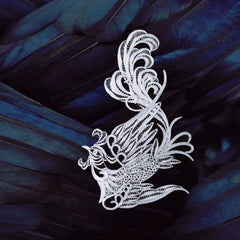 Handmade Court Style Retro Phoenix Brooch – Traditional Chinese Silver Flower Silk Craft | Cultural Heritage Art