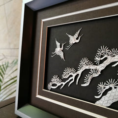 Handmade Silver Silk Painting – Traditional Chinese Dao'an Silver Flower Silk Craft from Chengdu | Cultural Heritage Art