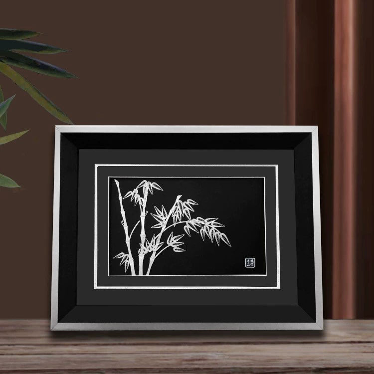 Handmade Sterling Silver "High Bamboo" Ornament – Traditional Chinese Silver Flower Silk Craft | Cultural Heritage Art