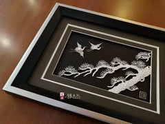 Handmade Silver Silk Painting – Traditional Chinese Dao'an Silver Flower Silk Craft from Chengdu | Cultural Heritage Art