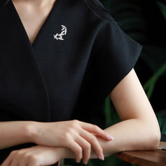 Handmade Sterling Silver Bamboo Leaf Brooch - Silver Flower Silk Intangible Cultural Heritage, Women's Fashion Niche Light Luxury Design, Versatile