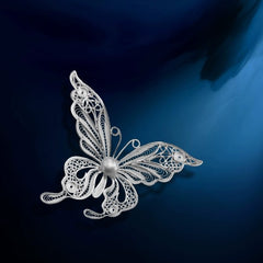 Handmade Dao'an Silver Filigree Brooch - Pendant with Inlaid Natural Freshwater Pearl – Traditional Chinese Intangible Cultural Heritage Art