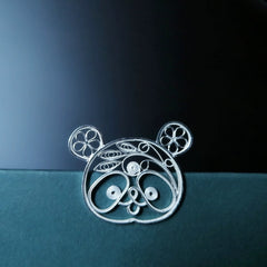 Handmade Guochao Panda Brooch - Dao'an Silver Flower Silk Original Pinching Flower Filigree Craft, Intangible Cultural Heritage Special Gift