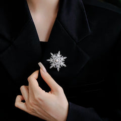 Handmade Sterling Silver Snowflake Brooch - Silver Flower Silk, Intangible Cultural Heritage Art