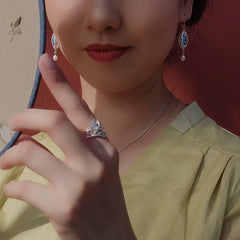 Handmade Sterling Silver Double-sided Lotus High Temperature Enamel Earrings - Daoan Silver Filigree, Intangible Cultural Heritage