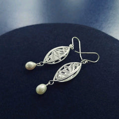 Handmade Sterling Silver Double-sided Lotus High Temperature Enamel Earrings - Daoan Silver Filigree, Intangible Cultural Heritage