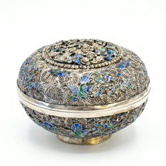 Silver Filigree Enamel Ornament Box